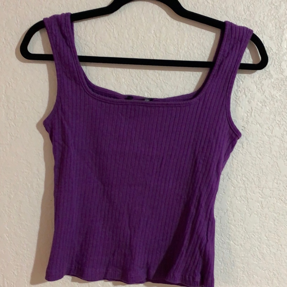 Solid Rib-knit Tank Top